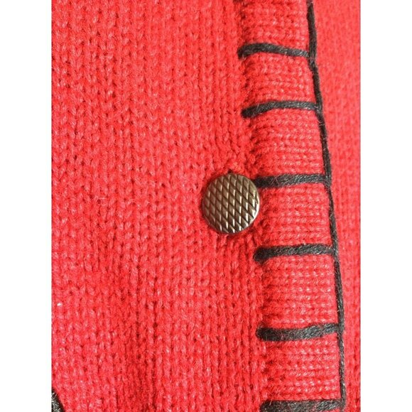 Vintage Sweater Dogs Toto Ugly Christmas Holiday Cardigan Large Petite - Picture 6 of 10